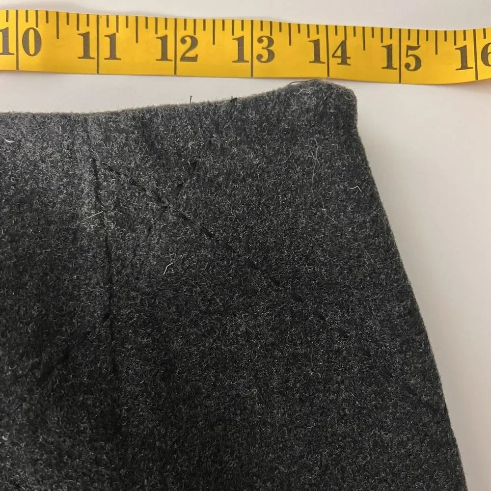 Casual Corner Vintage Pencil Skirt 4 Gray Wool Cashmere Diamond Cut Side Slits